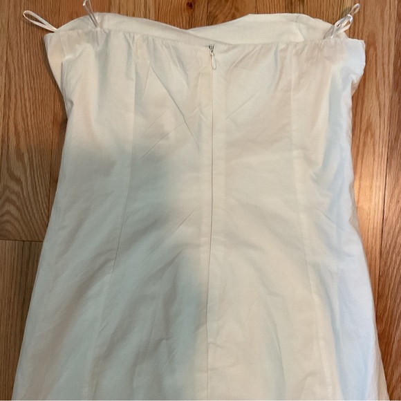 New - Zara white poplin dress embroidered ruffles dainty summer strapless - Picture 12 of 16